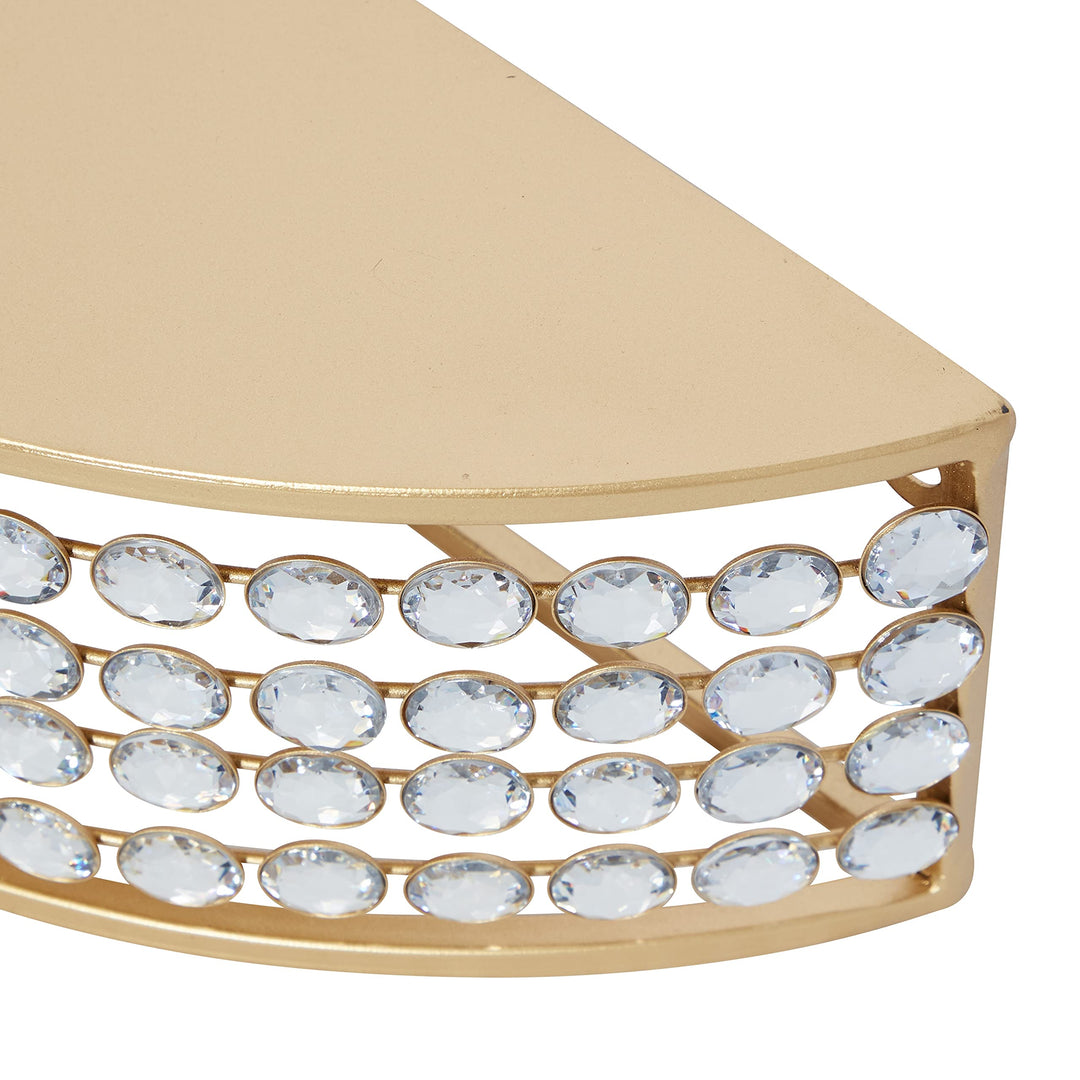 Gold Metal Contemporary Wall Shelves (Set of 2) 28 X 7 5 Yellow Modern - Diamond Home USA