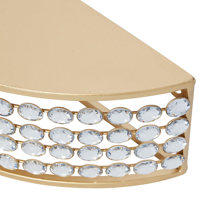 Gold Metal Contemporary Wall Shelves (Set of 2) 28 X 7 5 Yellow Modern - Diamond Home USA