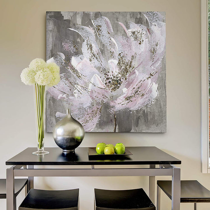 Wexford Home Blushy and Splashy Gallery Wrapped Canvas Wall Art 40x40 - Diamond Home USA