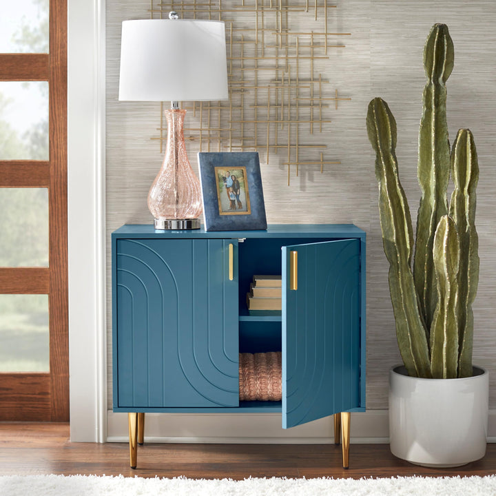 Lifestorey Tabaria Mid-Century Two Door Buffet Midnight Blue - Diamond Home USA