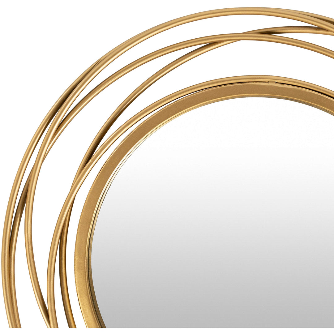 Modern Circles Golden 21-inch Round Mirror 22" h X 21" w Gold Contemporary - Diamond Home USA