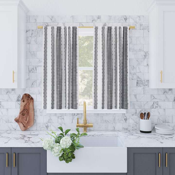 Archaeo Slub Texture Stripe Cotton Curtain Pair