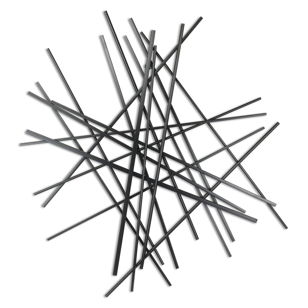 Black Large Abstract Wall Art Modern Contemporary Metal Handmade