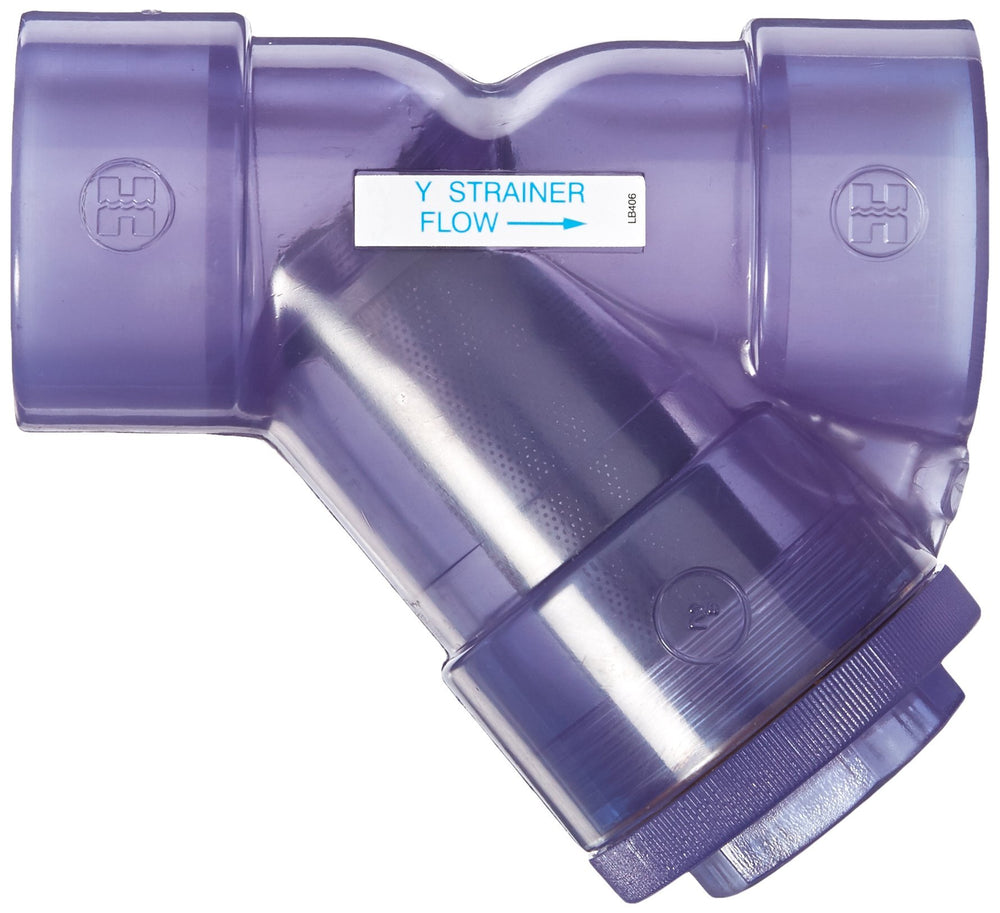 Hayward YS00200S 2-Inch Socket Clear PVC Y-Strainer with FPM O-ring Seals - Diamond Home USA