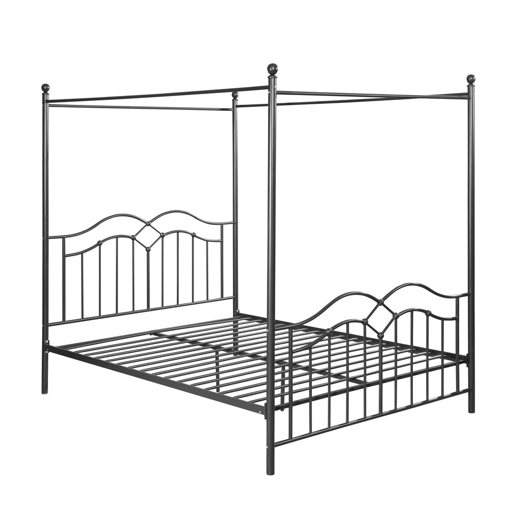 Christopher Knight Home Simona Traditional Iron Canopy Queen Bed Frame Charcoal Gray