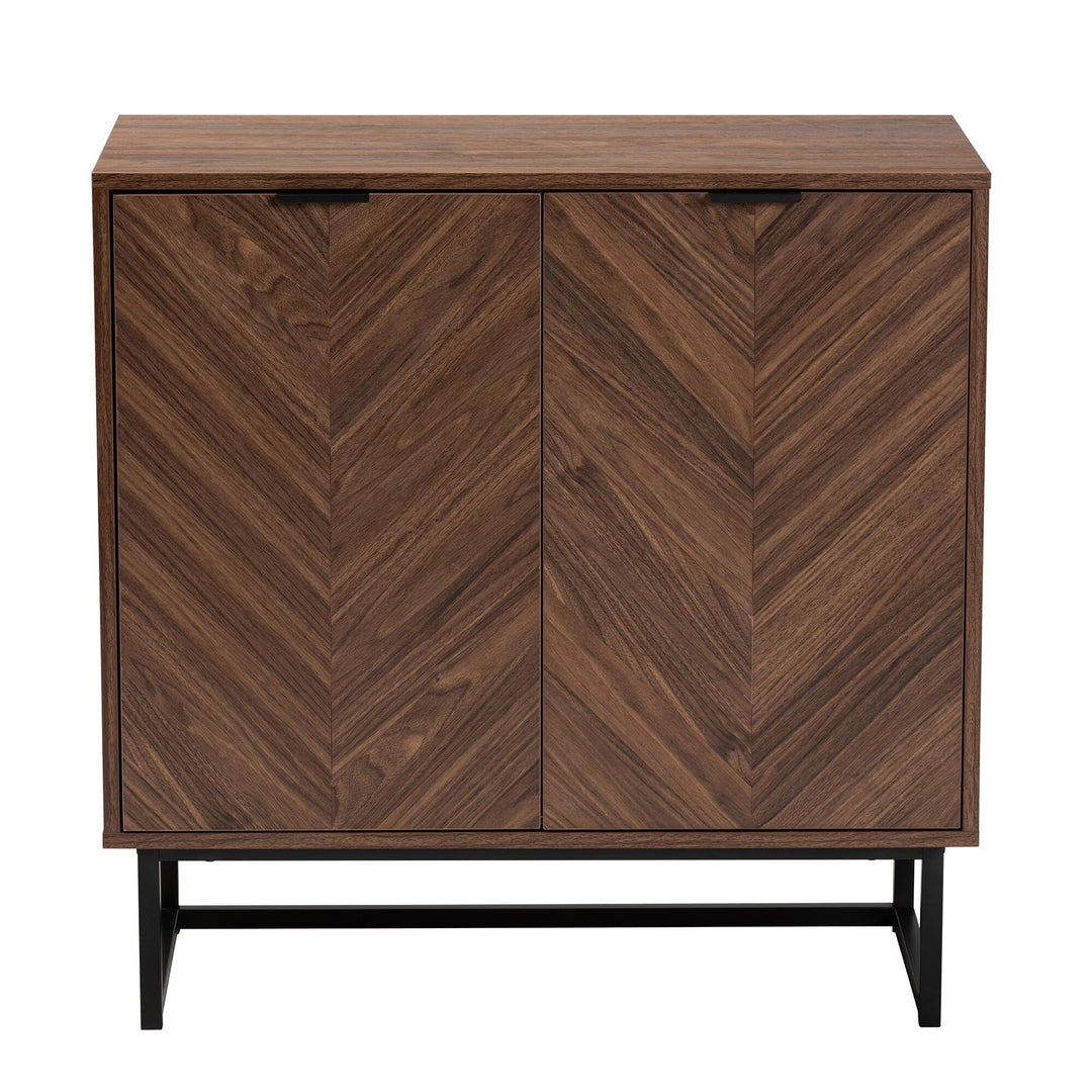 Modern Walnut Brown Finished Wood Storage Cabinet - Diamond Home USA