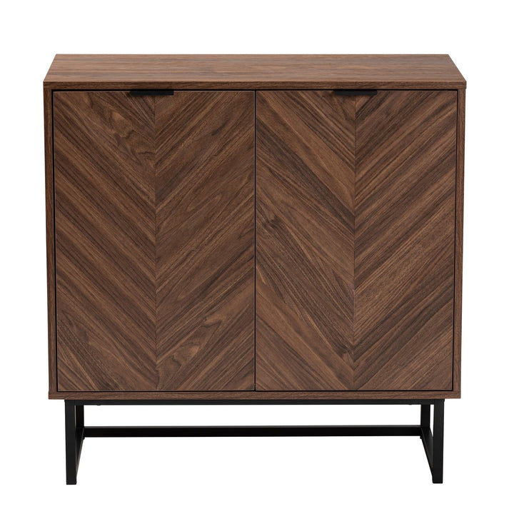 Modern Walnut Brown Finished Wood Storage Cabinet - Diamond Home USA