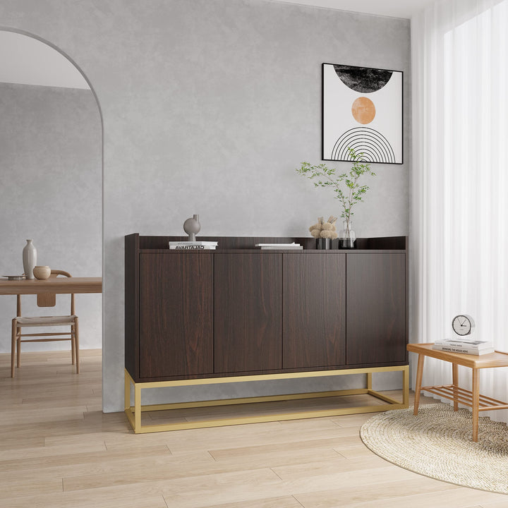 Modern Sideboard Buffet Cabinet with Large Storage Space Brown Contemporary Wood - Diamond Home USA