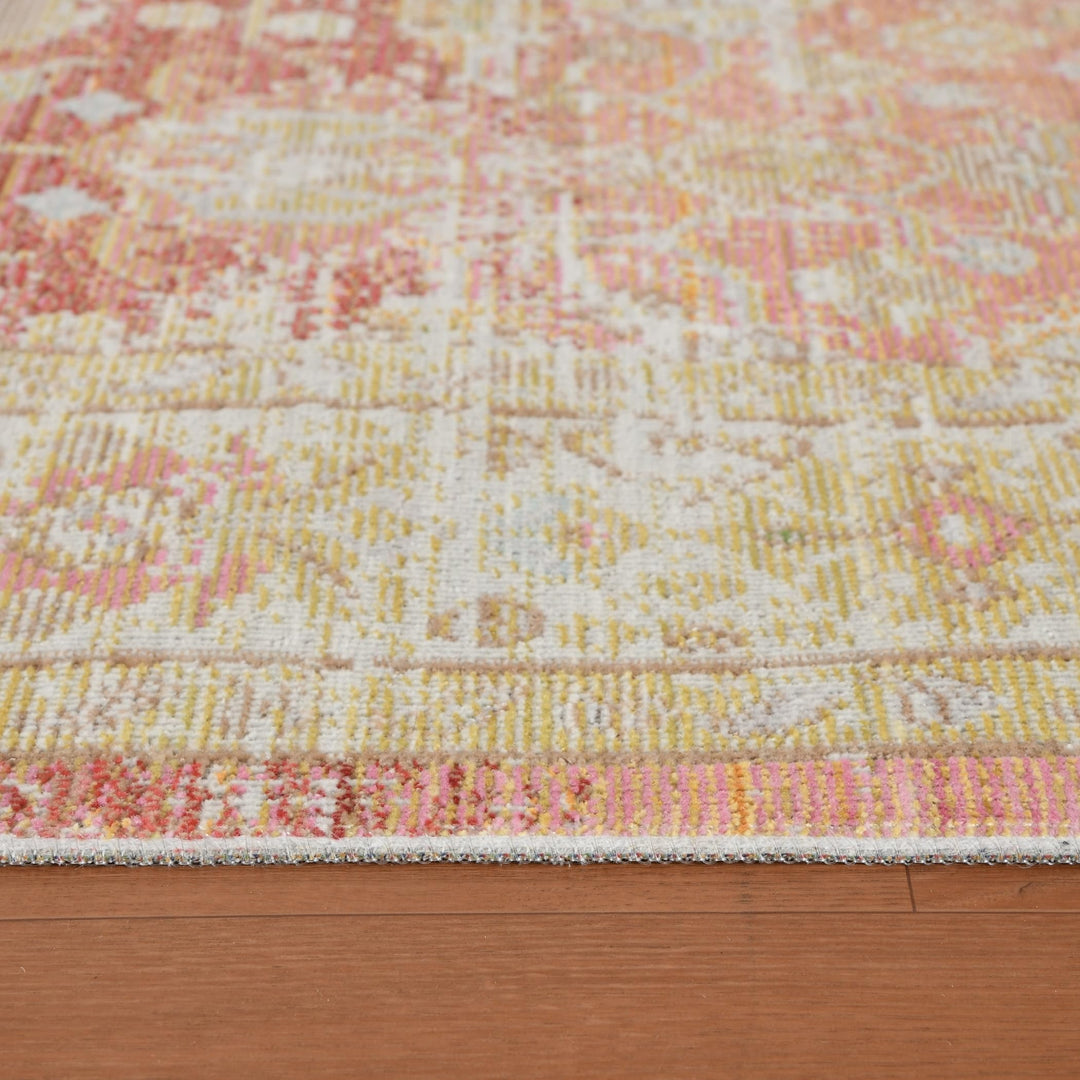 Magi Aurelia Sina Bordered Area Rug Blue 5'1" x 7'6" 5' x 8' Indoor Living - Diamond Home USA