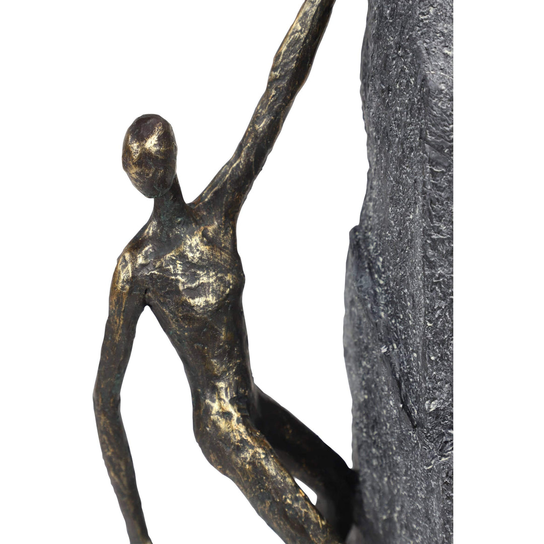 Rock Climber Figurine Scaling A Stone Wall Statue 6 X 5 19 Brown Industrial - Diamond Home USA