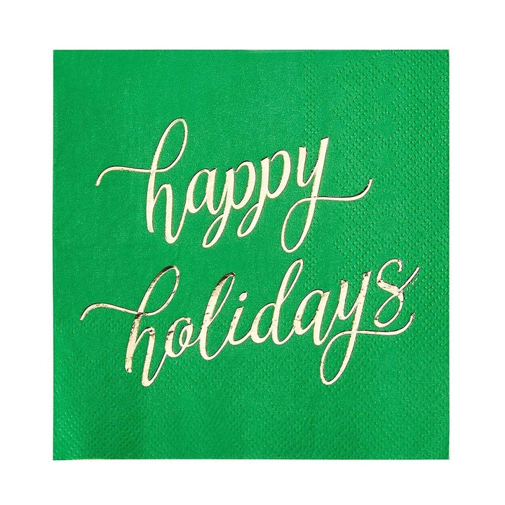 Cocktail Napkins Disposable Paper Christmas Holidays Dinner Multi Color - Diamond Home USA