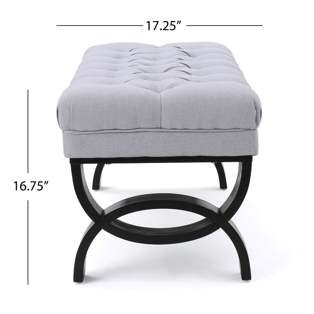 Christopher Knight Home Scarlett Fabric Ottoman Bench Dark