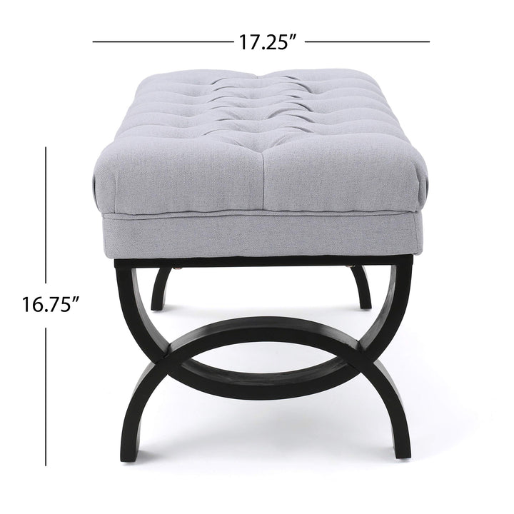 Christopher Knight Home Scarlett Fabric Ottoman Bench Dark