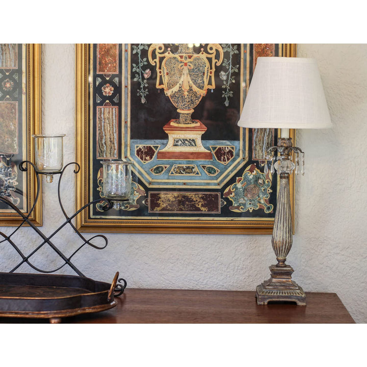 Cloth & Wire Empire Hardback Lampshade with Bulb Clip White Fabric Lampshade for - Diamond Home USA