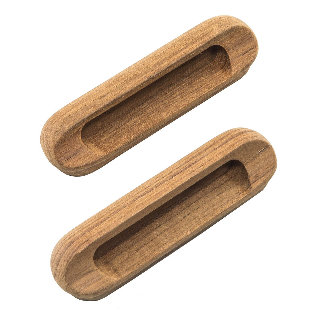 Teak Oblong Drawer Pull Brown Traditional Wood Natural Finish