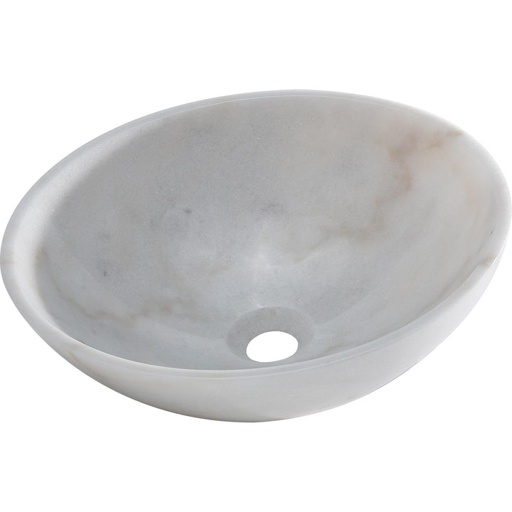 AA Warehousing BRIELLI Marble Vessel Sink in White/Off White/Grey