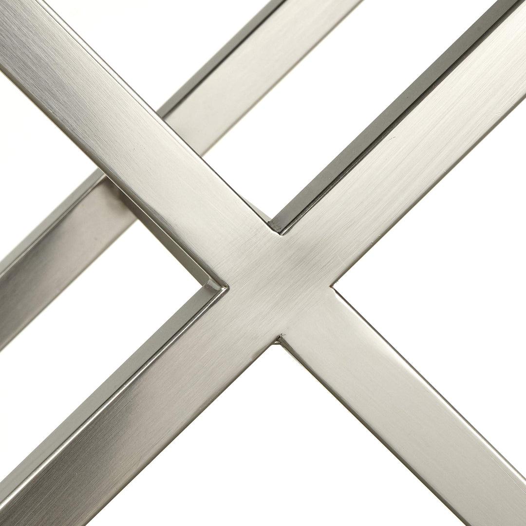 angelo:HOME Ottoman/Stool/Table - Thad (Black/Nickel) - Diamond Home USA