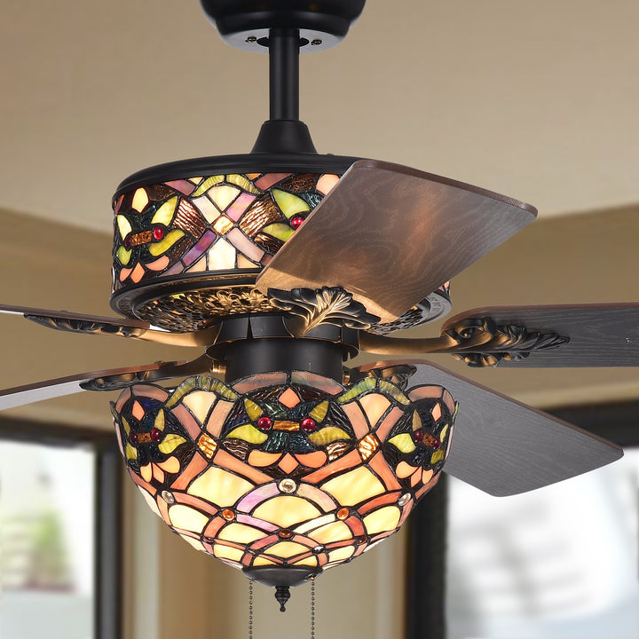 Warehouse of Tiffany CFL-8280BL Ceiling Fan 52" - Diamond Home USA