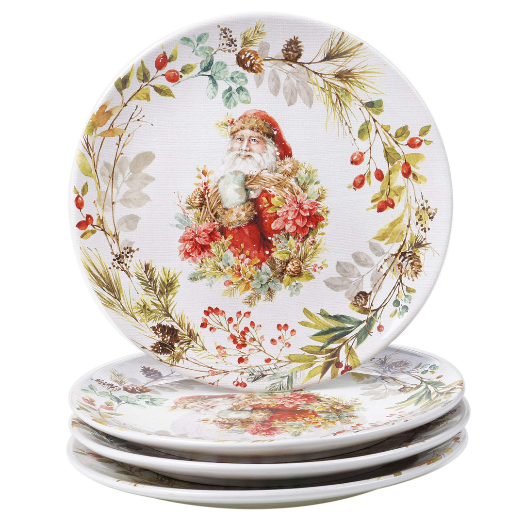 Certified International Christmas Story 11" Dinner Plates Multicolored Large Set