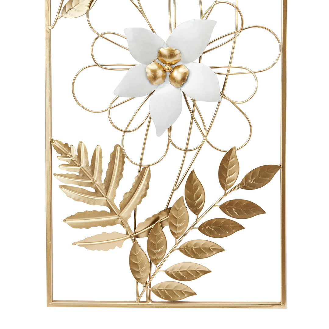 Gold Metal Coastal Floral Wall (Set Of 2) Nautical - Diamond Home USA