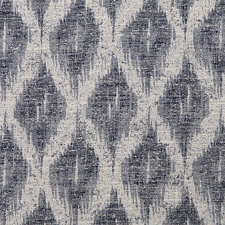 Blue Grey Ikat Throw Pillow Large Size 20" x 20" Square Off White Steel - Diamond Home USA