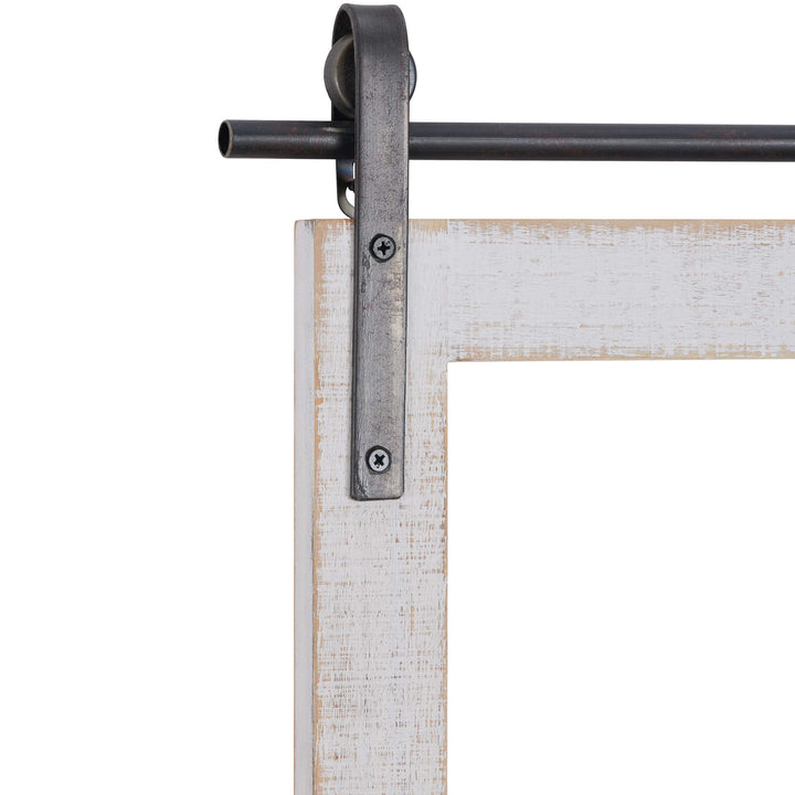 FirsTime & Co. Rustic Ivywood Barn Door Wall Mirror With Shelf Vintage