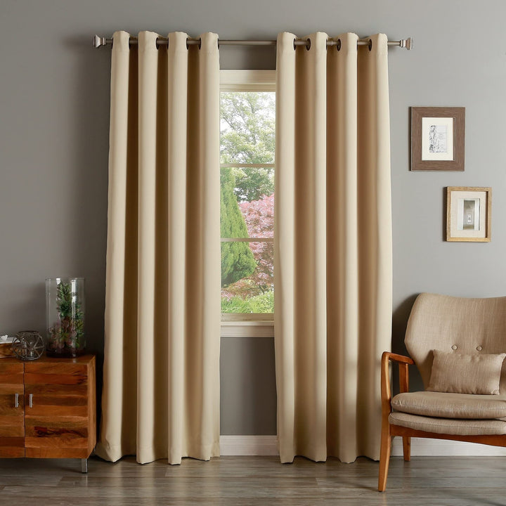 Aurora Home Fire Retardant 84-inch Blackout Curtain Pair Panel Dark Grey 52" W x - Diamond Home USA