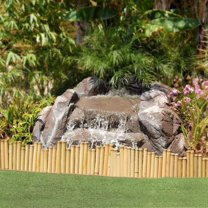 Natural Bamboo Garden Border Landscape Edging 23" L X 8" H (12-Pack) Tan - Diamond Home USA