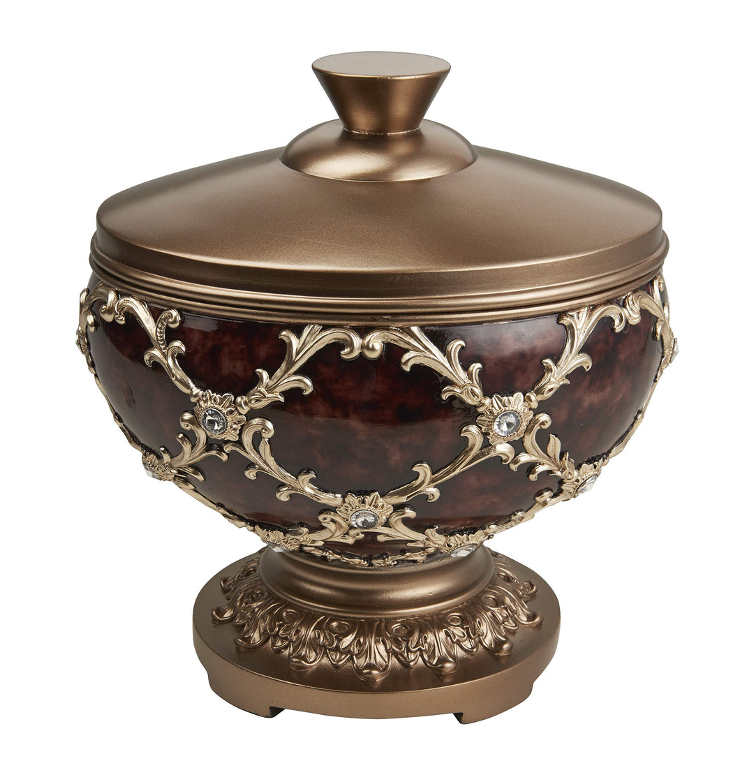 OK Lighting Curvae Decorative Box Brown Bronze and Gold