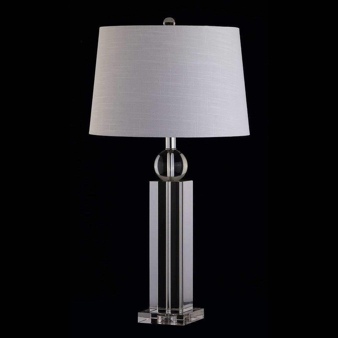 28.5" Crystal Led Table Lamp Clear Glam Traditional Transitional Chrome Bulbs - Diamond Home USA