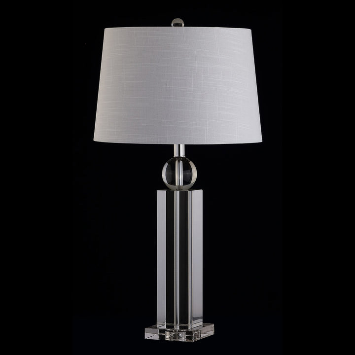 28.5" Crystal Led Table Lamp Clear Glam Traditional Transitional Chrome Bulbs - Diamond Home USA