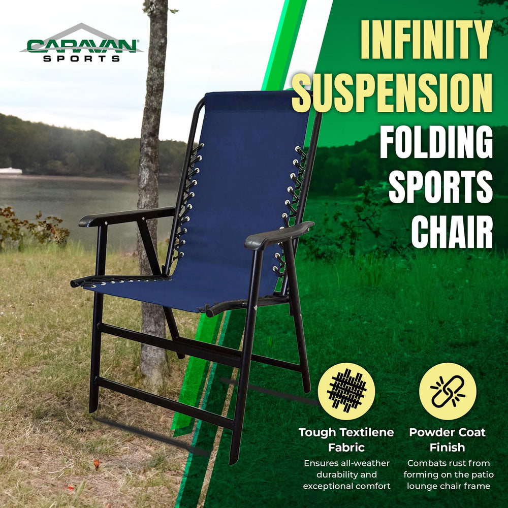 Crvn Cnopy Suspension Portble Folding Sports Chir with Bungee Suspension - Diamond Home USA