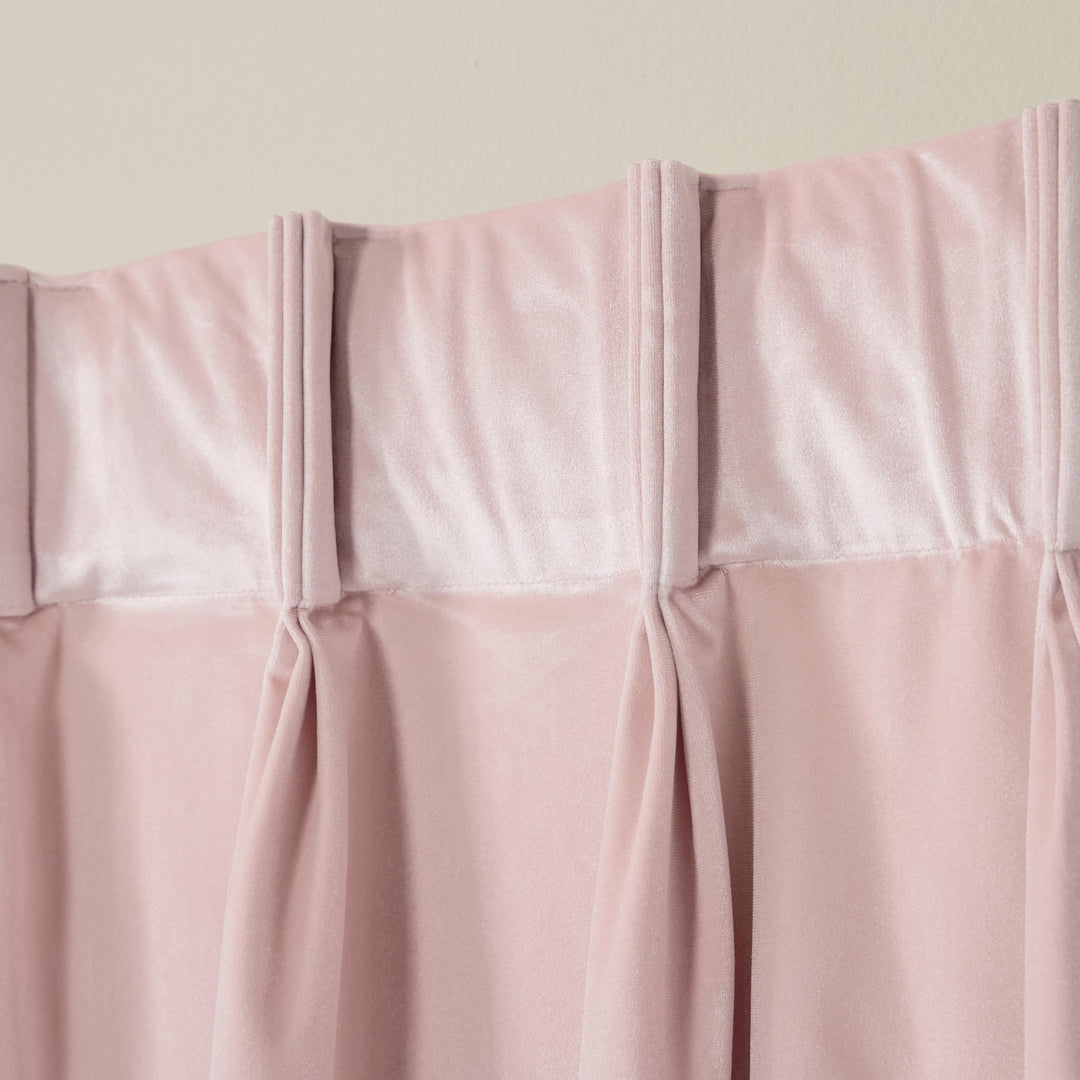 TOWN & COUNTRY LUXE Velour Solid Heavyweight Indoor Curtains Light Filtering 27X63 - Blush - Diamond Home USA