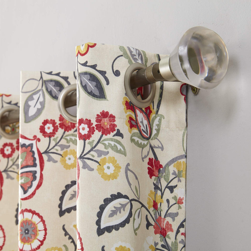 Sun Zero Jorah Botanical Print Thermal Insulated Energy Efficient Grommet 40 x 95 - Linen - Diamond Home USA