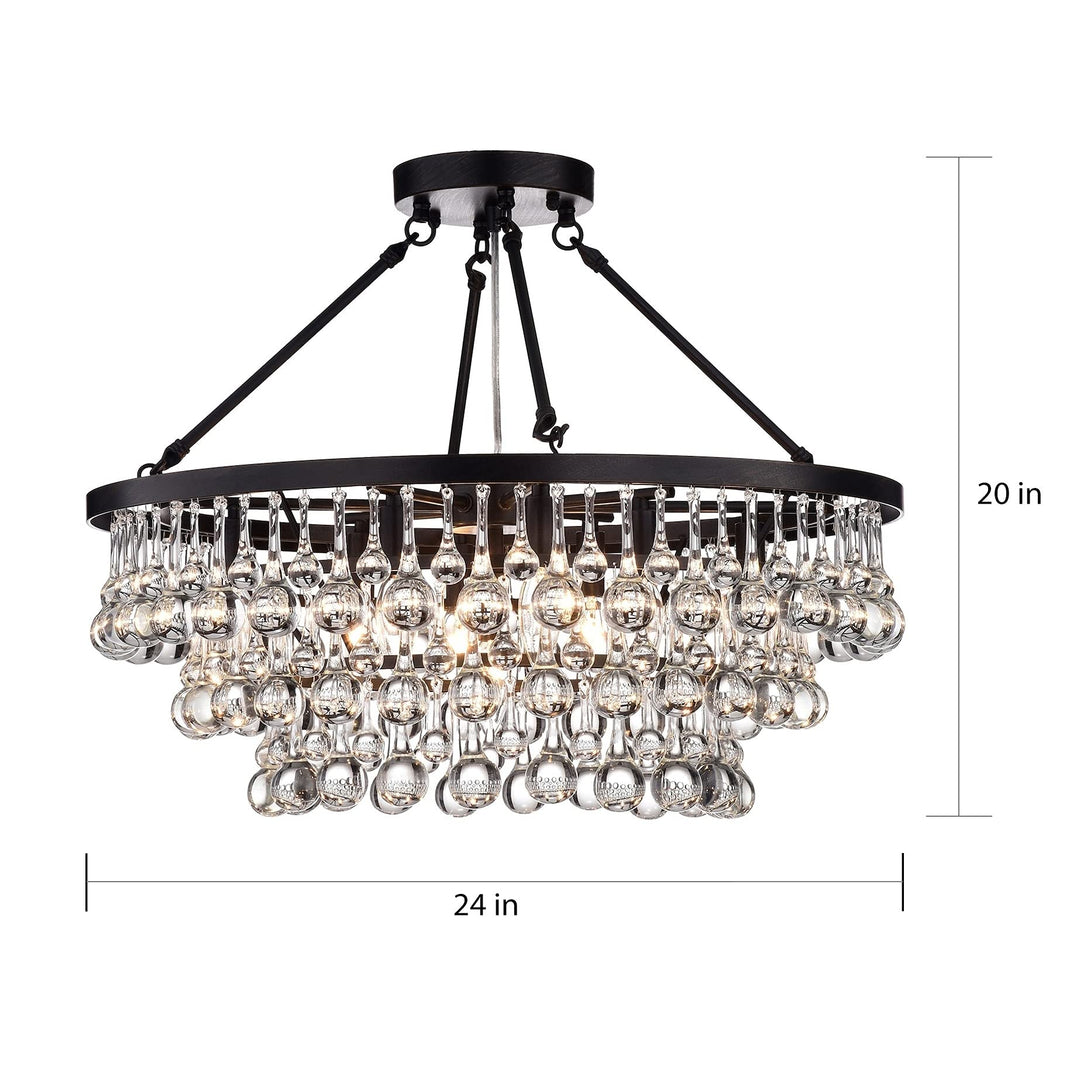 Hong Kong Best New Zhu Yuan Lighting Co. Arosa Black 9-Light Semi Flush Mount - Diamond Home USA