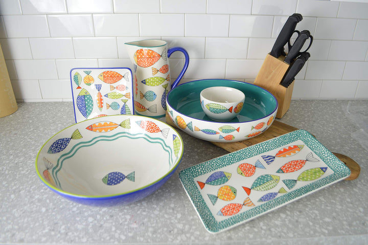 Euro Ceramica FreshCatch 12 Piece Dinnerware Set Service for 4 - Stoneware - Diamond Home USA
