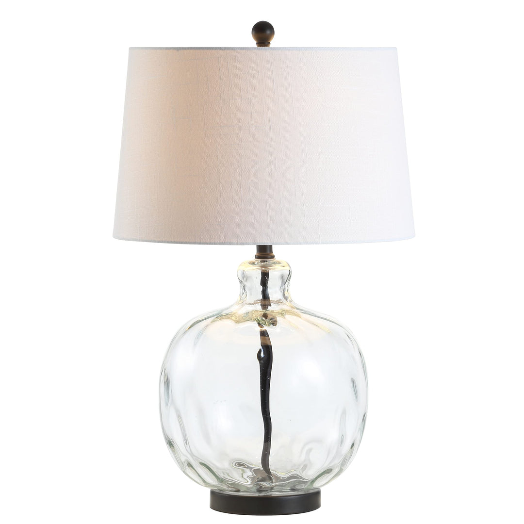 26.5" Glass/Metal Led Table Lamp Clear/Black Black Clear Bohemian Eclectic - Diamond Home USA