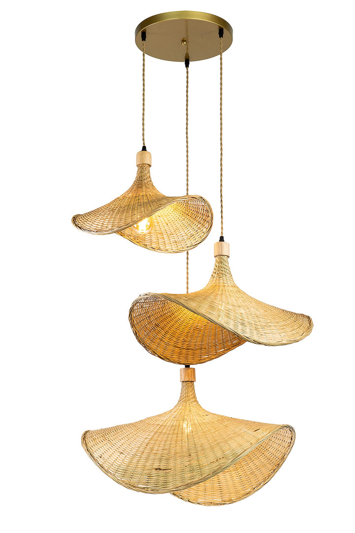 rattan pendant ighting modern farmhouse natura traditiona rattan drum three - Diamond Home USA