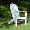Cambridge Casual Bentley Adirondack Chair with Tray Table Solid Wood/White