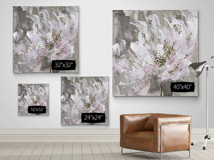 Wexford Home Blushy and Splashy Gallery Wrapped Canvas Wall Art 40x40 - Diamond Home USA