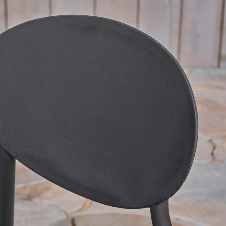 Christopher Knight Home 306513 Brynn Outdoor Plastic Chairs (Set of 2) Black - Diamond Home USA