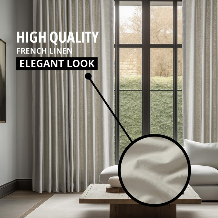 Exclusive Fabrics French Linen Room Darkening Curtains Panel - Elegant luxurious Drapes (1 Panel)
