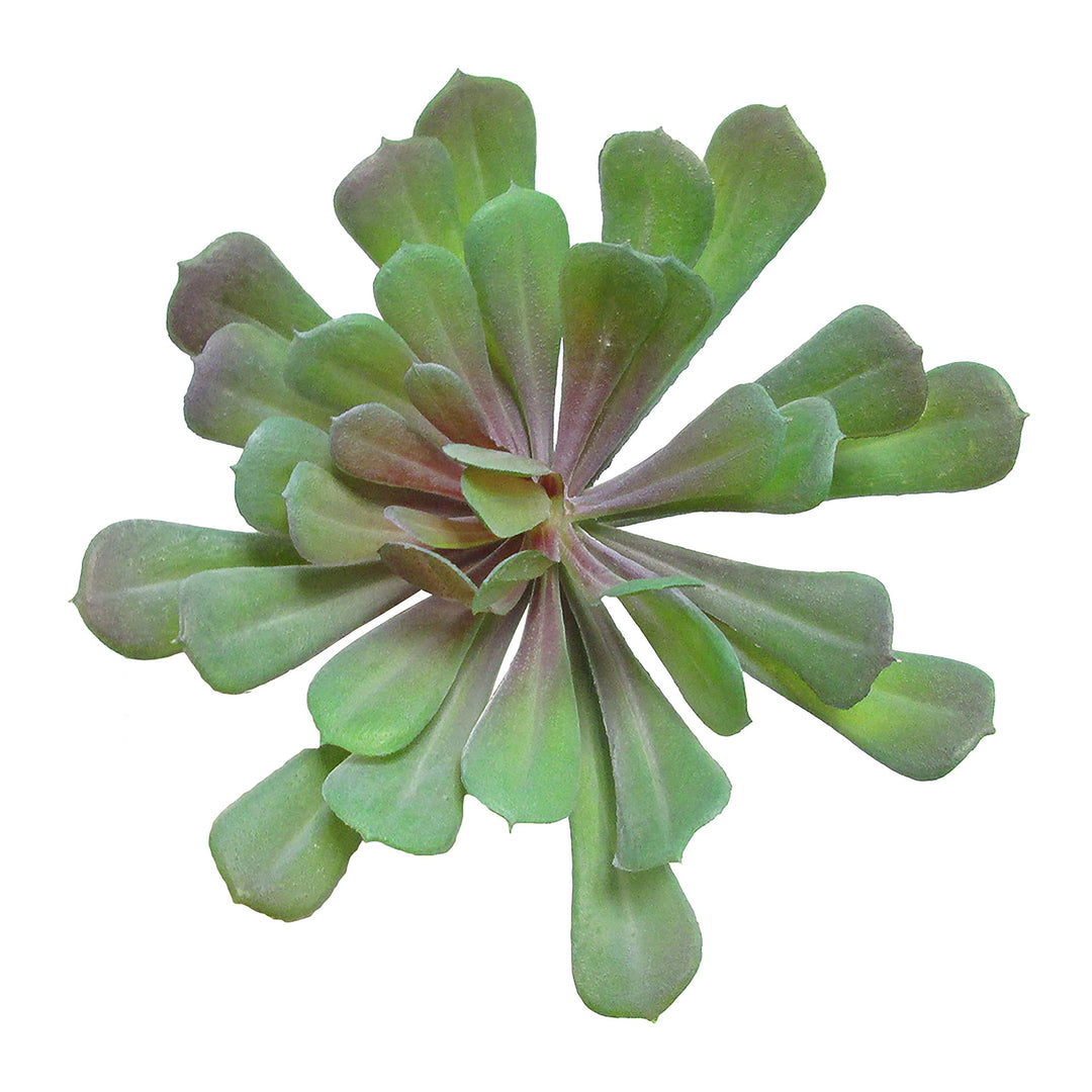 Set of 3 Large Lotus Succulent Stem Greenery Pick 6in 5.5" H X 6" D Green Red - Diamond Home USA
