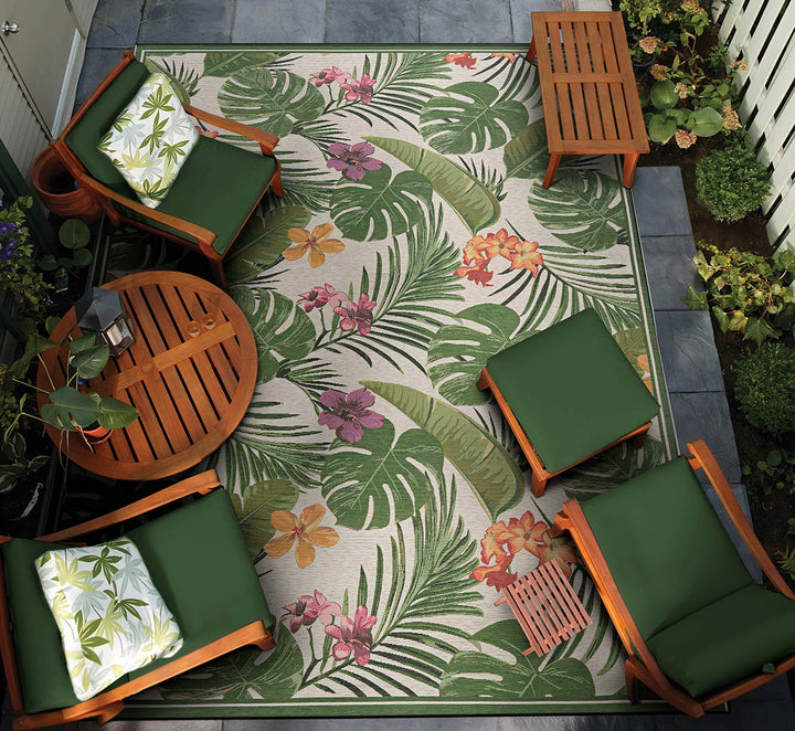 Couristan Dolce Flowering Fern Indoor/Outdoor Area Rug 2'3" x 7'10" Runner - Diamond Home USA