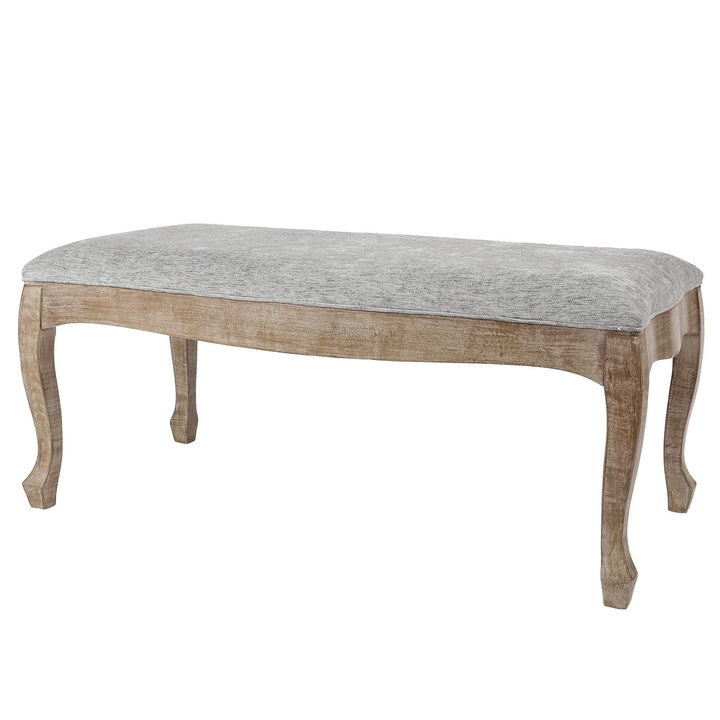 Upholstered Gray Linen Entryway and Bedroom Bench Grey Solid Modern Contemporary - Diamond Home USA
