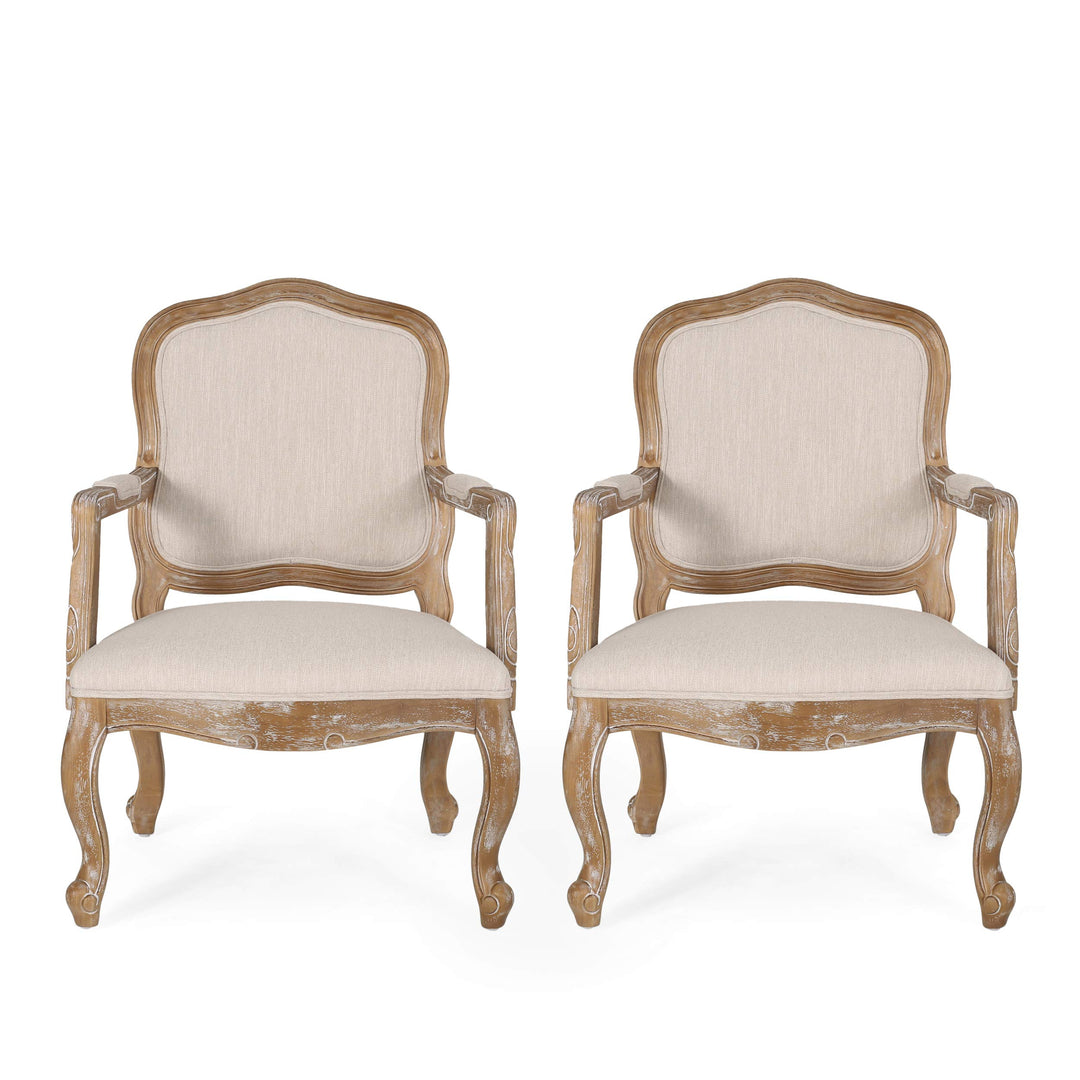 Christopher Knight Home Andrea Dining Chair Sets Wood Beige + Natural Set of 2 - Natural + Beige