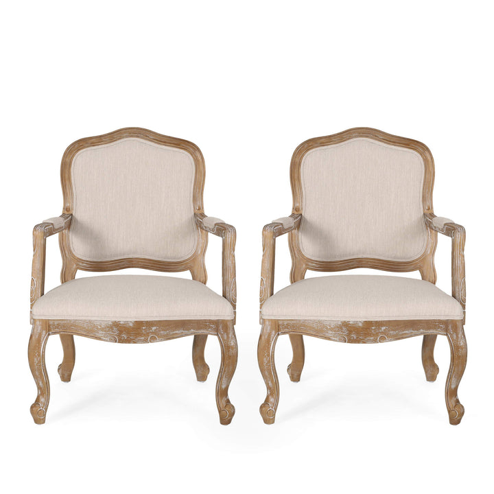 Christopher Knight Home Andrea Dining Chair Sets Wood Beige + Natural Set of 2 - Natural + Beige