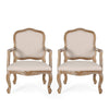 Christopher Knight Home Andrea Dining Chair Sets Wood Beige + Natural Set of 2 - Natural + Beige