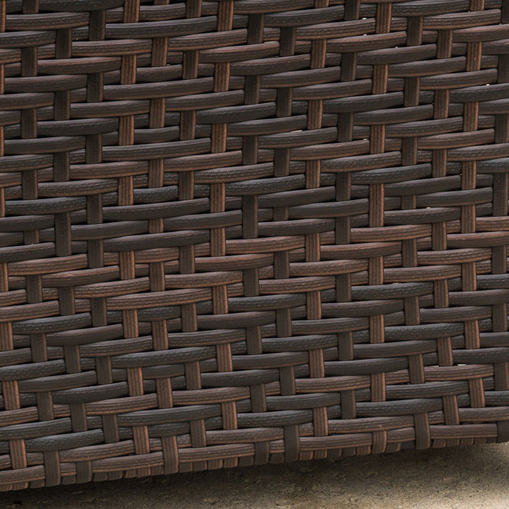 Premium Outdoor age Bench Brown Wicker Provides Extra Seating and Roomy - Diamond Home USA