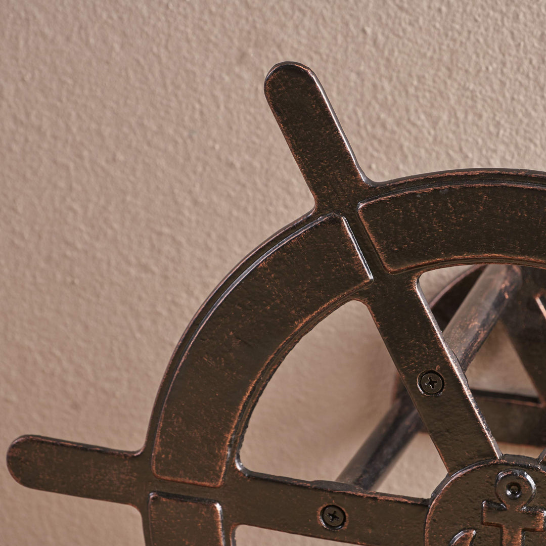 Christopher Knight Home Vanora Outdoor Shiny Copper Aluminum Ship Wheel Hose - Diamond Home USA